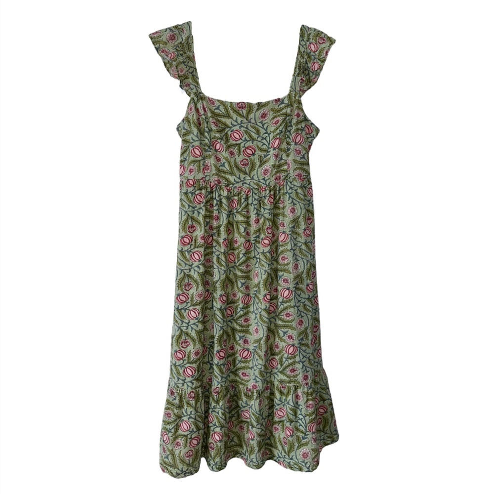 Anthropologie dRA Los Angeles Resa Moroccan Gauzy Cotton Ruffle Boho Midi Dress